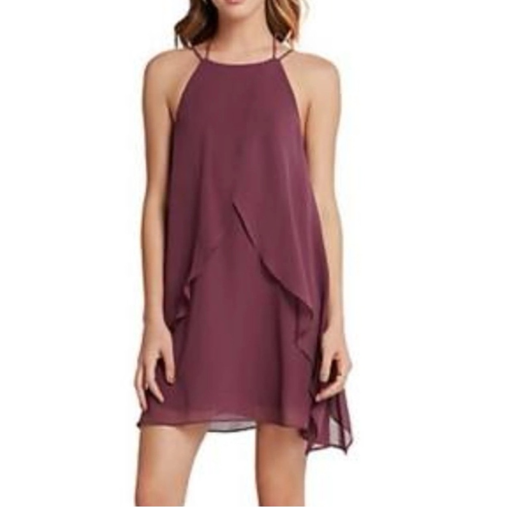 BCBGeneration Asymmetrical Plum Fall Inspired Mini Dress
